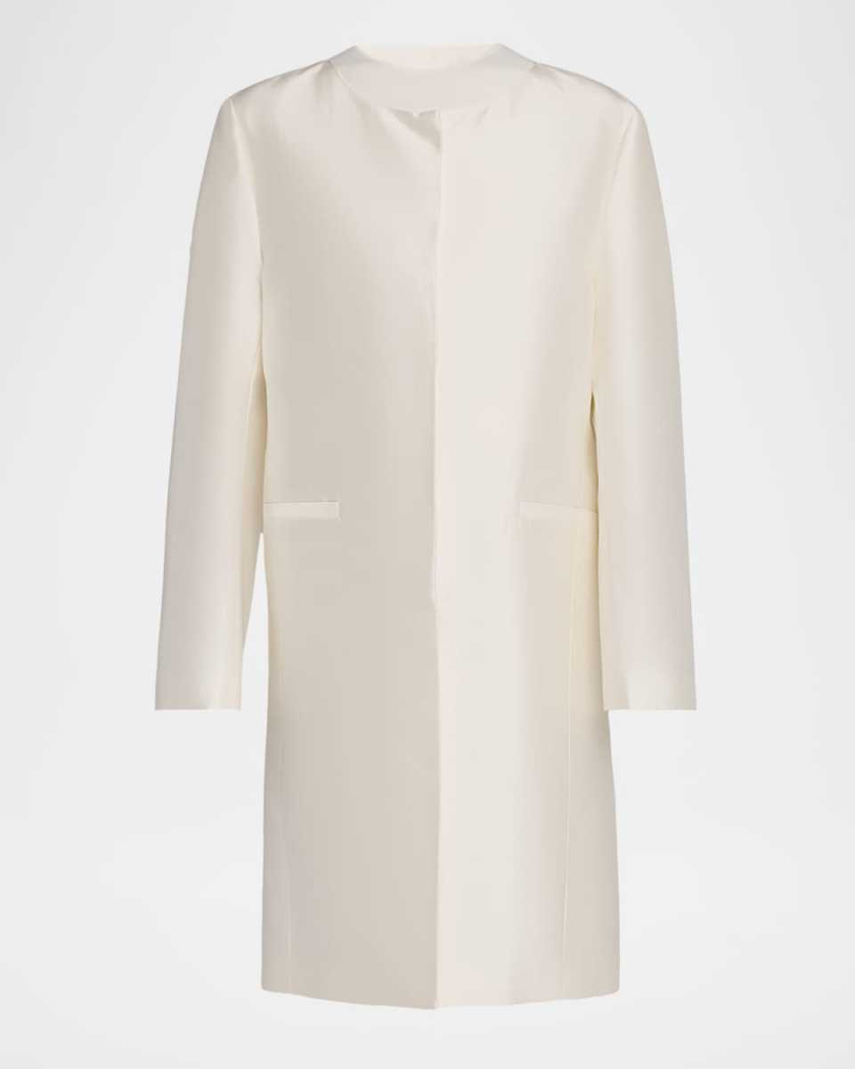 Silk Collarless Coat